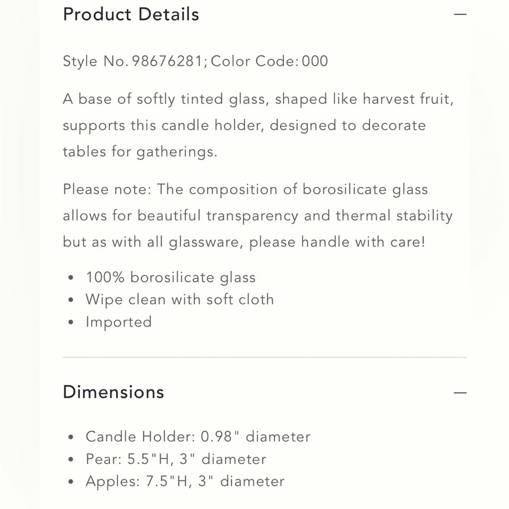 Pair Anthropologie Harvest Apples Fruit Icon Tinted Glass Candle Holders NWT - Picture 4 of 4